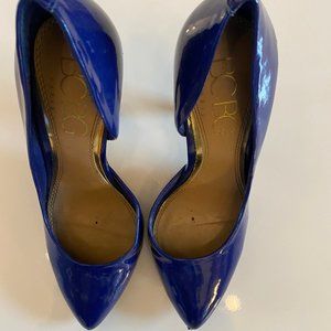 BCBG Blue patent leather pumps- Size 6